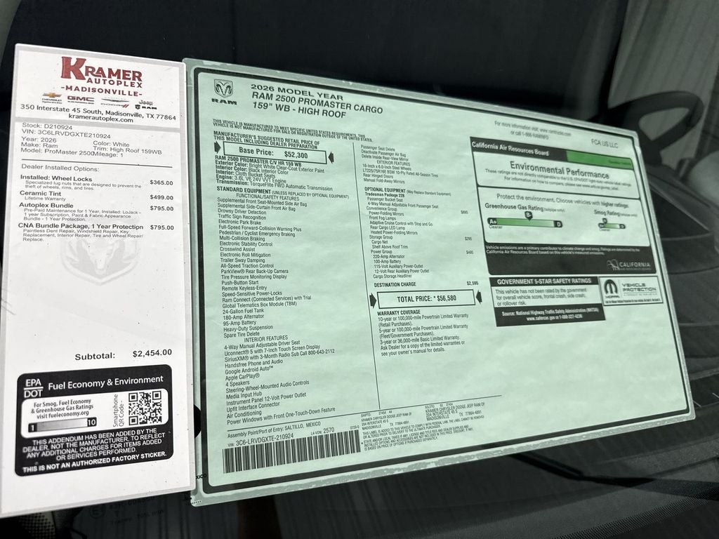 2026 RAM Ram ProMaster SLT
