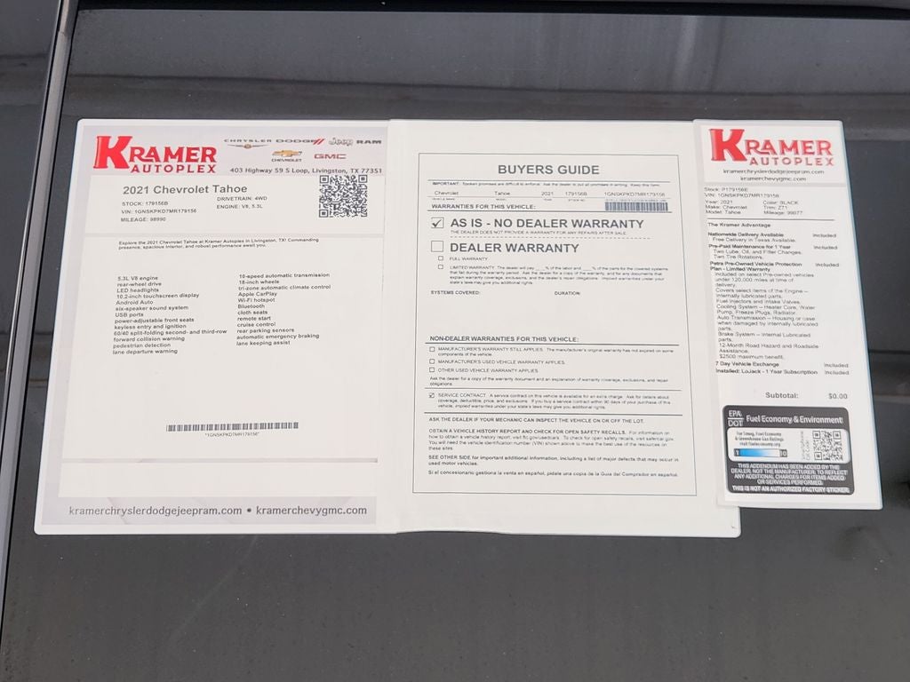 2021 Chevrolet Tahoe Z71