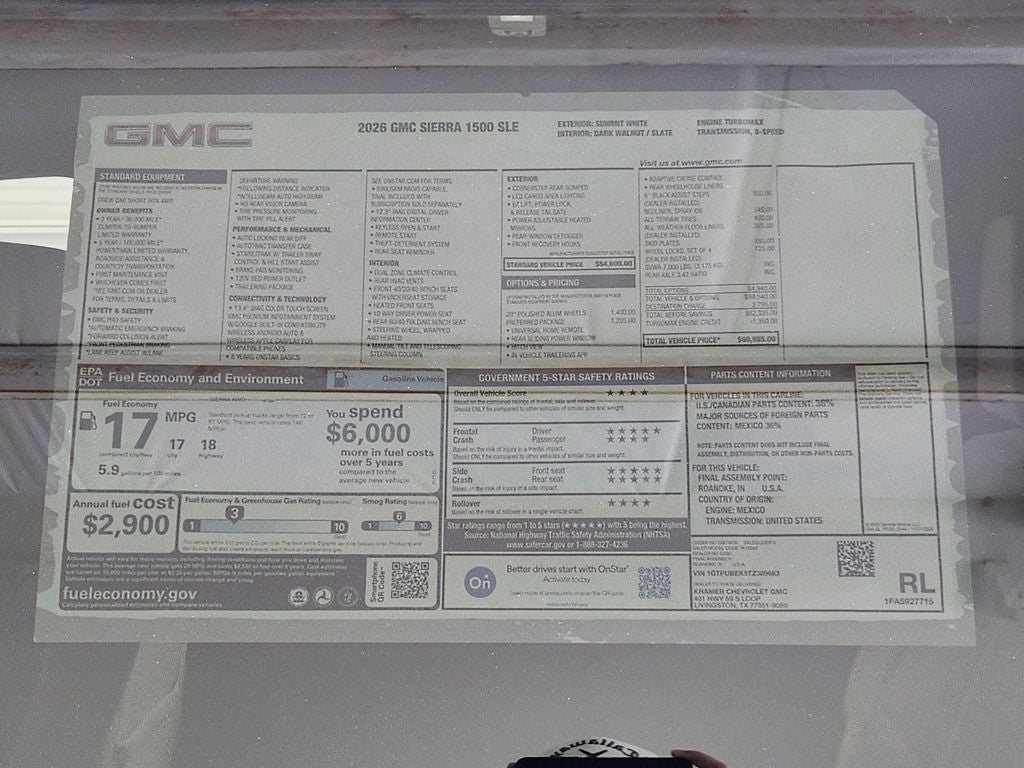 2026 GMC Sierra 1500 SLE