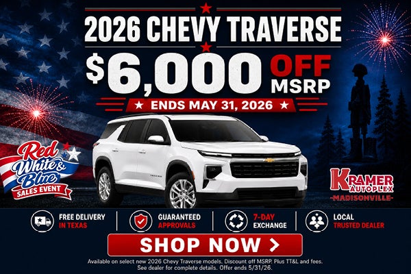 $6,000 Off 2026 Chevy Traverse