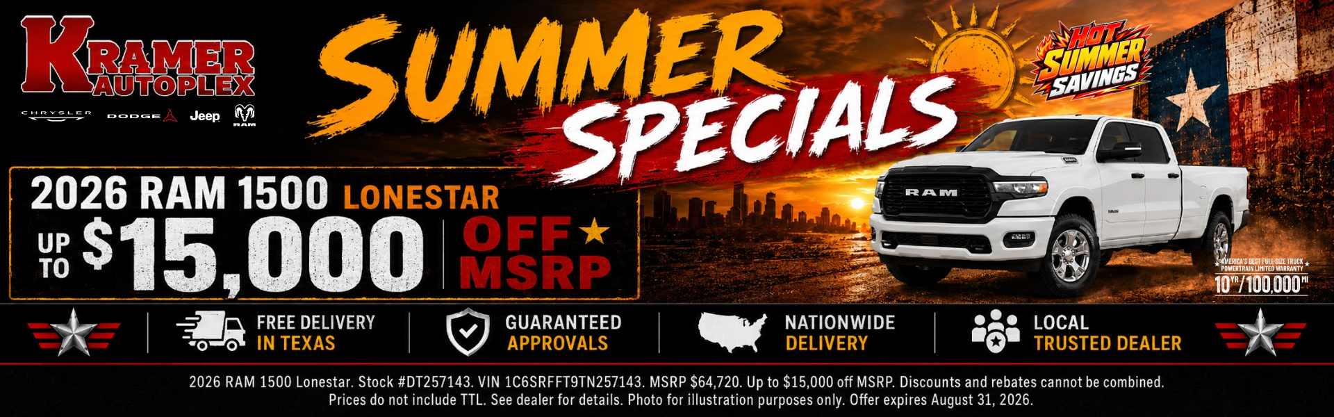 Kramer Autoplex August Incentives