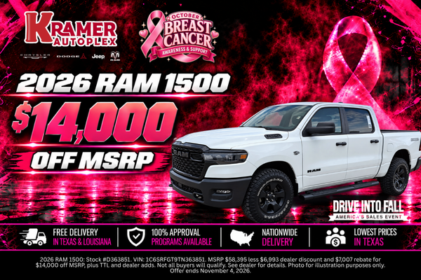 Kramer Autoplex October 2026 Incentives