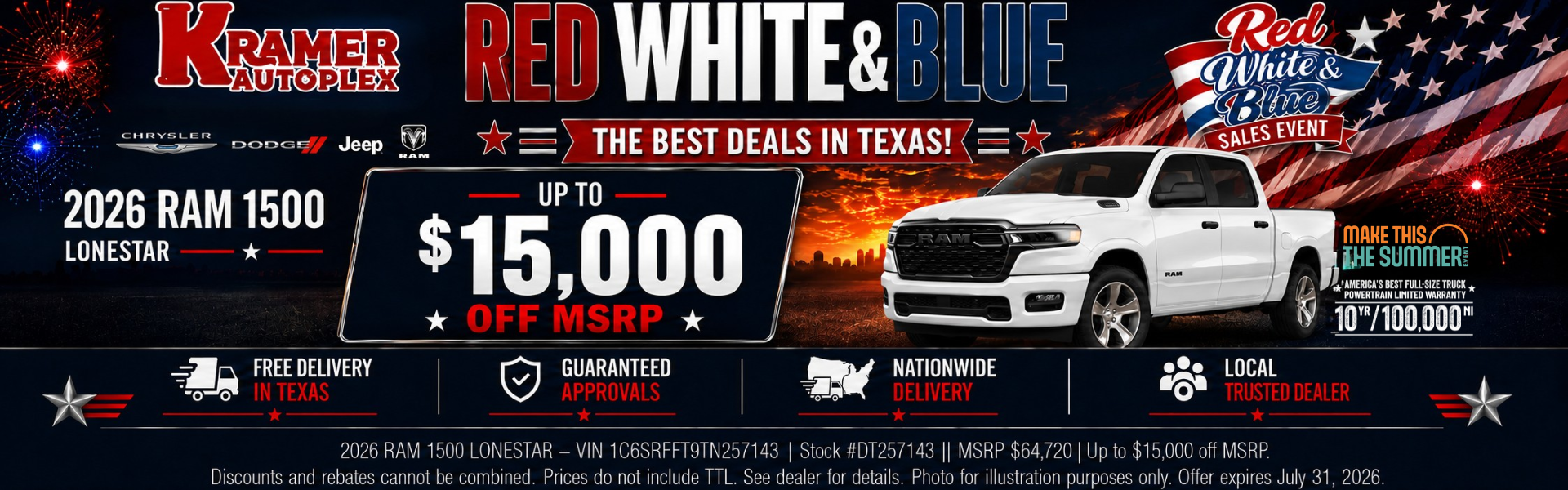 Kramer Autoplex July Incentives