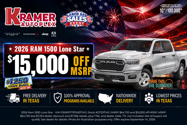 Kramer Autoplex September Incentives