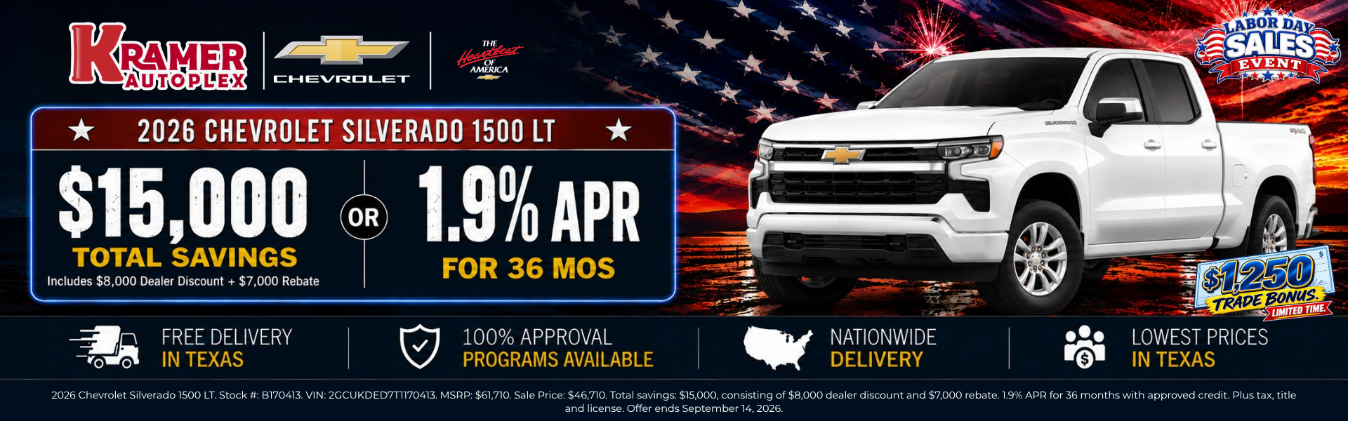 Kramer Autoplex September Incentives