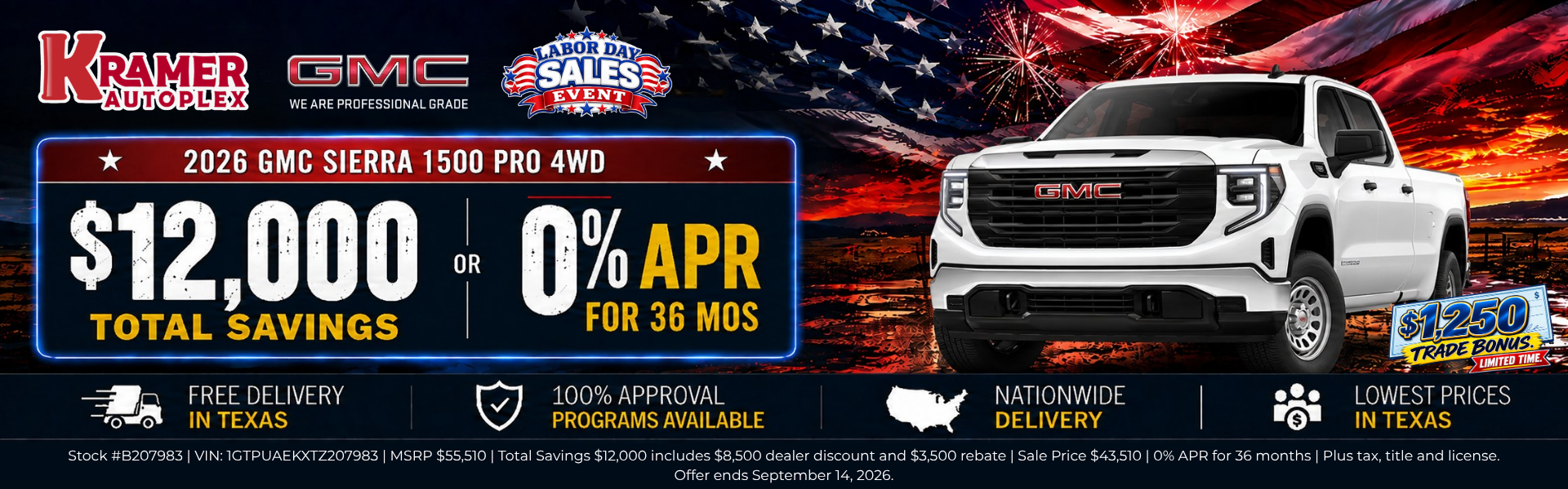 Kramer Autoplex September Incentives