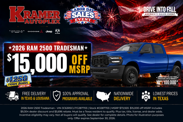 Kramer Autoplex September 2026 Incentives
