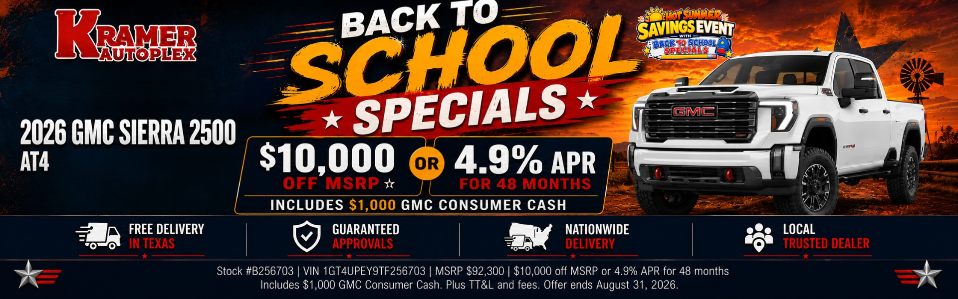 Kramer Autoplex August Incentives