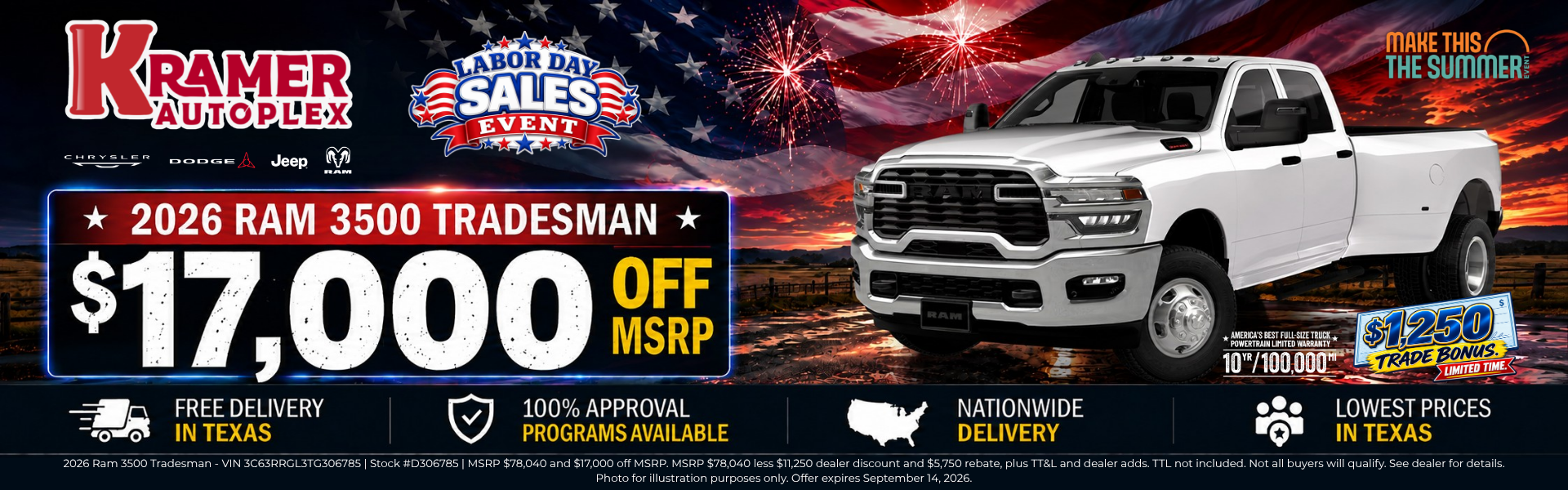 Kramer Autoplex September Incentives