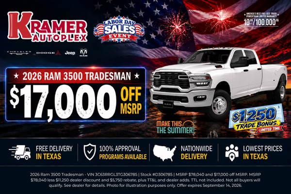 Kramer Autoplex September Incentives