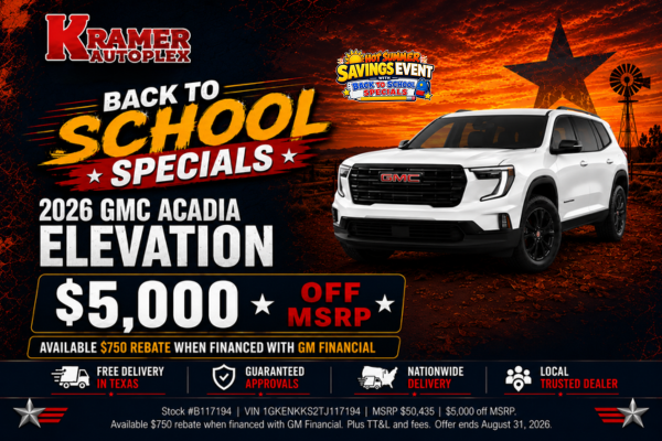 Kramer Autoplex August Incentives