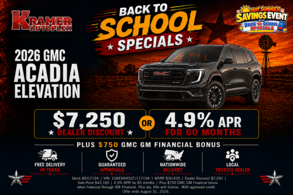 Kramer Autoplex August Incentives