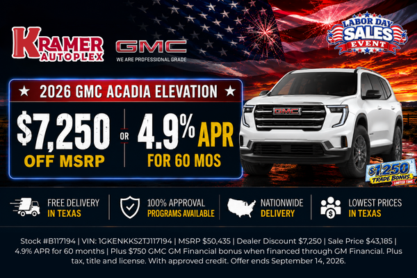 Kramer Autoplex September Incentives