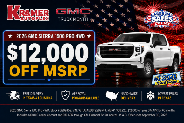 Kramer Autoplex September 2026 Incentives