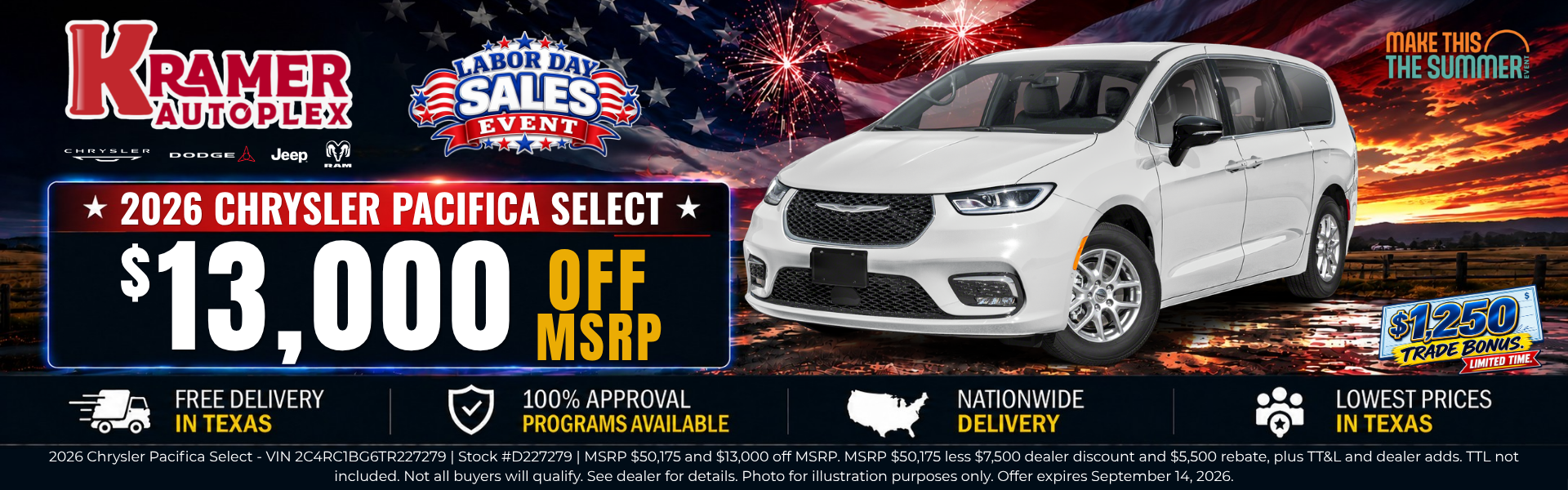 Kramer Autoplex September Incentives