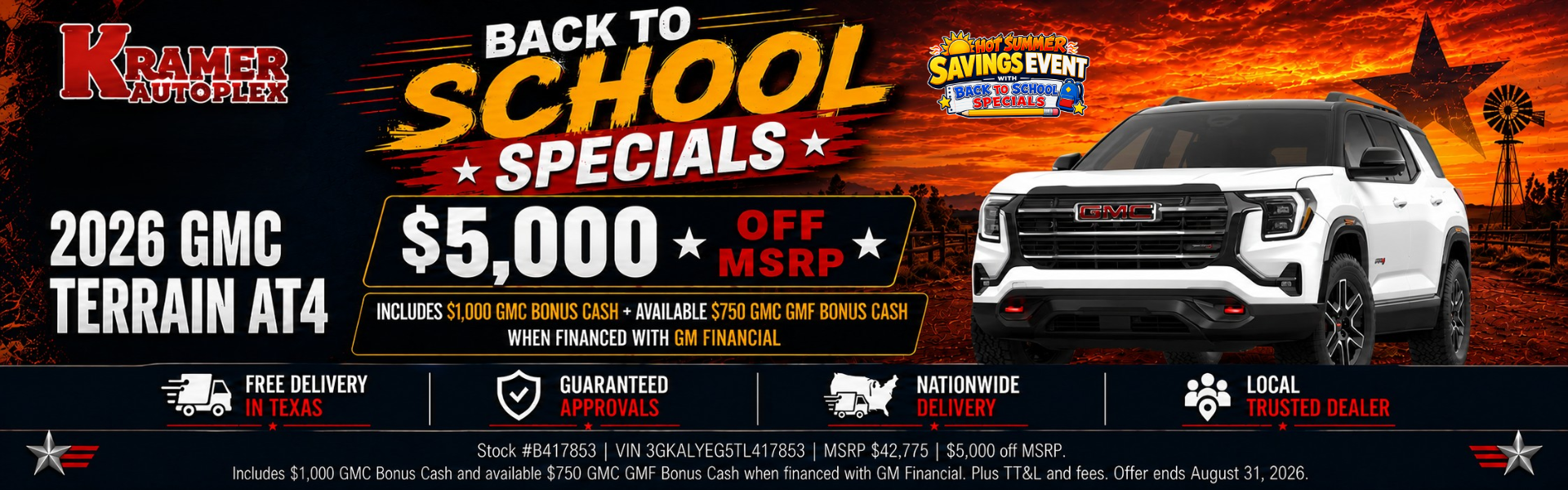 Kramer Autoplex August Incentives