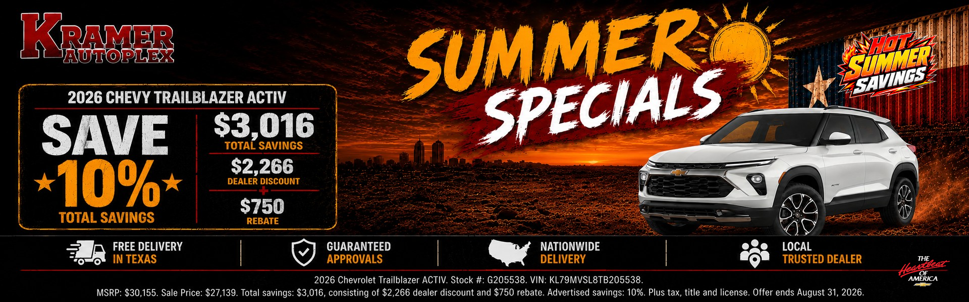Kramer Autoplex August Incentives